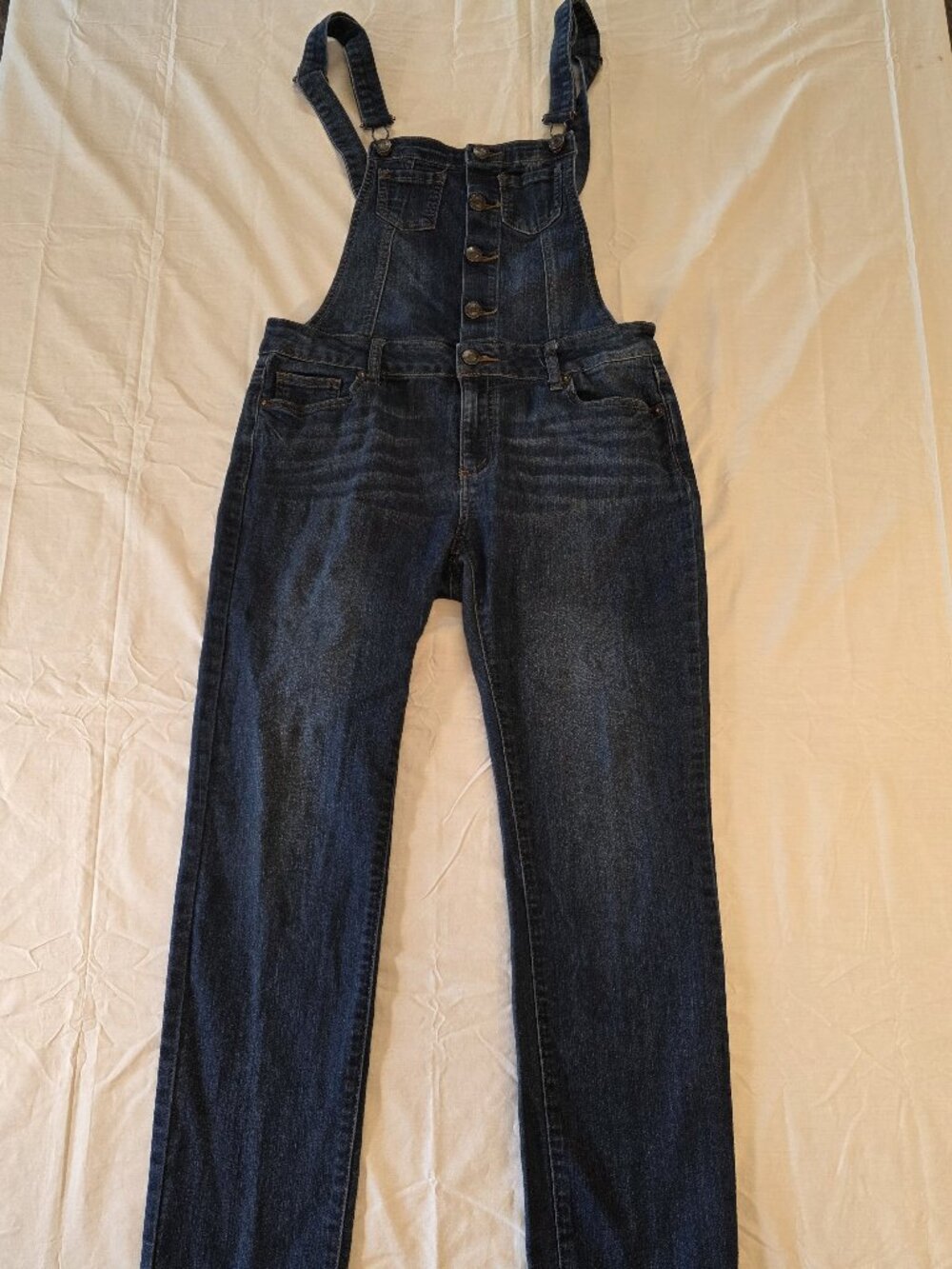 Wax Jean Women's Stretch Denim Bib Overalls Size Large
